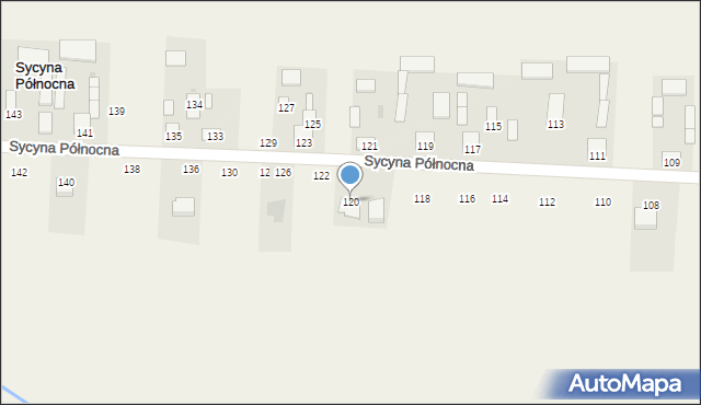 Sycyna Północna, Sycyna Północna, 120, mapa Sycyna Północna