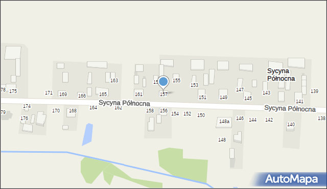 Sycyna Północna, Sycyna Północna, 157, mapa Sycyna Północna