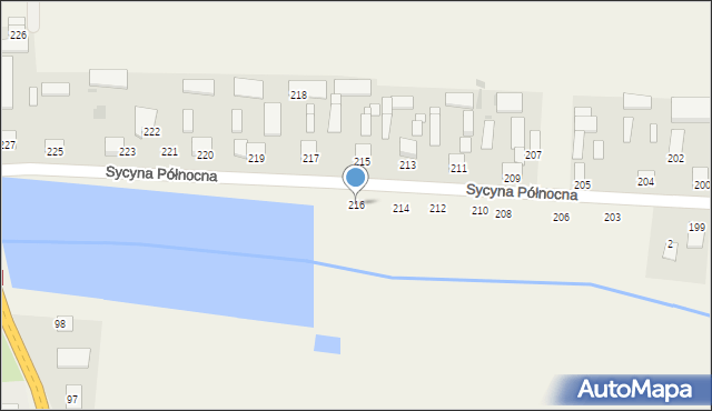 Sycyna Północna, Sycyna Północna, 216, mapa Sycyna Północna