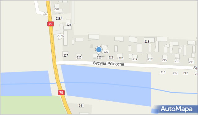 Sycyna Północna, Sycyna Północna, 223, mapa Sycyna Północna