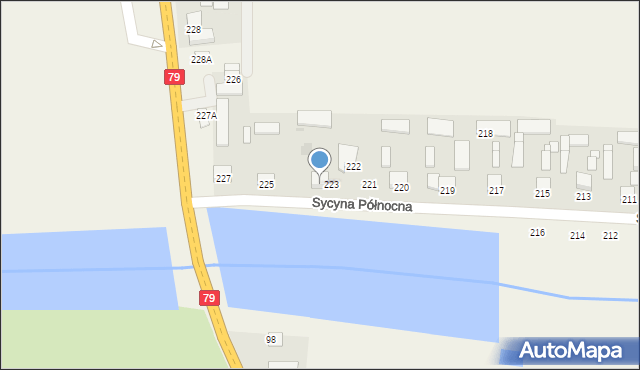 Sycyna Północna, Sycyna Północna, 224, mapa Sycyna Północna
