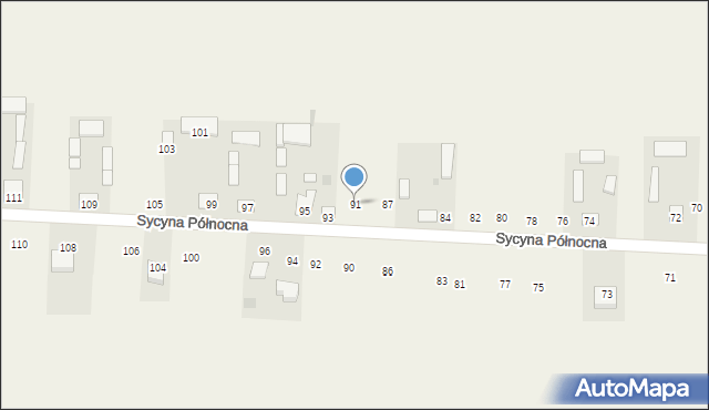 Sycyna Północna, Sycyna Północna, 91, mapa Sycyna Północna