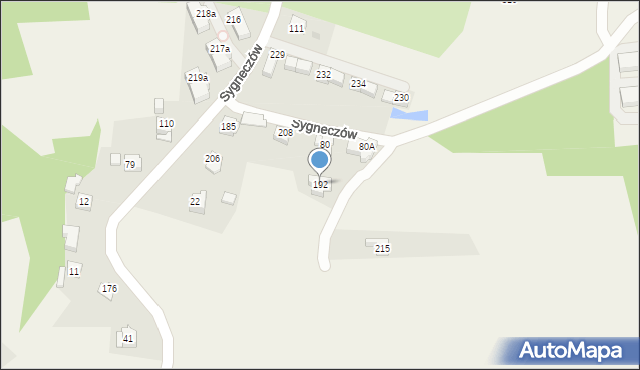 Sygneczów, Sygneczów, 192, mapa Sygneczów