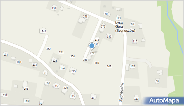 Sygneczów, Sygneczów, 274, mapa Sygneczów
