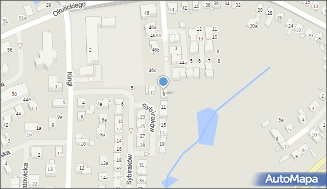 Szczecin, Sybiraków, 9, mapa Szczecina