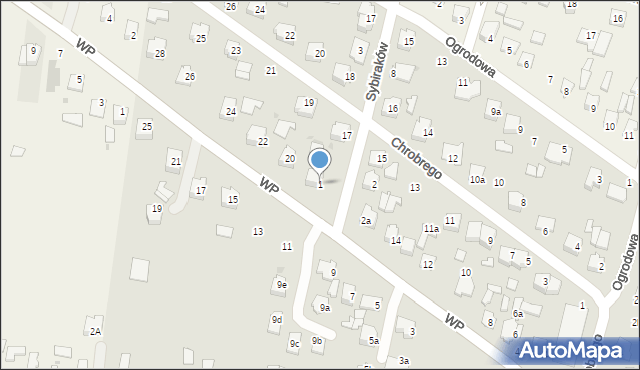 Tomaszów Lubelski, Sybiraków, 1, mapa Tomaszów Lubelski