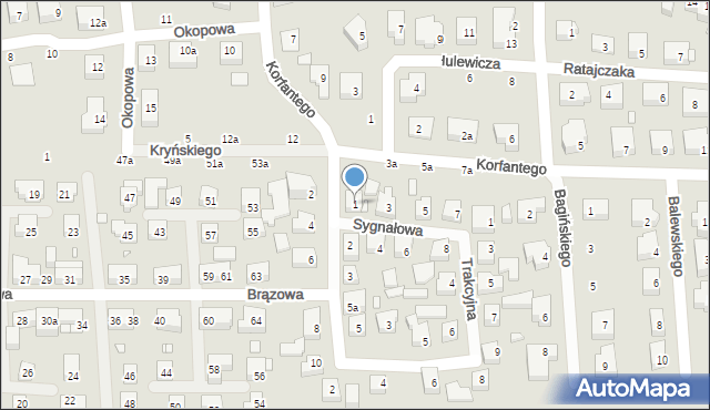 Toruń, Sygnałowa, 1, mapa Torunia