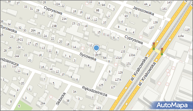 Warszawa, Sycowska, 10, mapa Warszawy