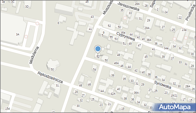 Warszawa, Sycowska, 52, mapa Warszawy