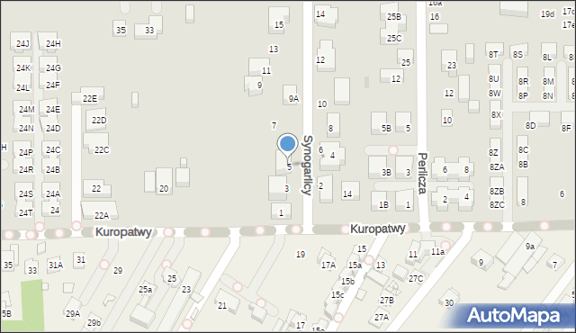 Warszawa, Synogarlicy, 5, mapa Warszawy