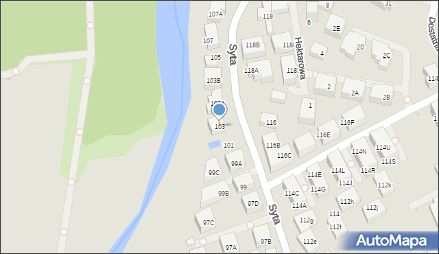 Warszawa, Syta, 103, mapa Warszawy