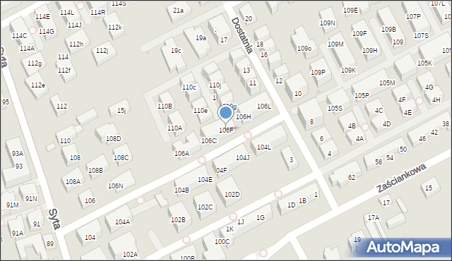 Warszawa, Syta, 106F, mapa Warszawy