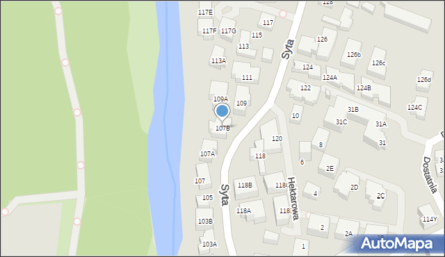 Warszawa, Syta, 107B, mapa Warszawy