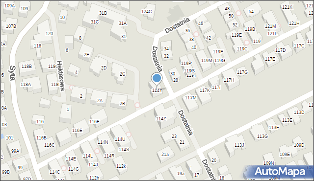 Warszawa, Syta, 114Y, mapa Warszawy