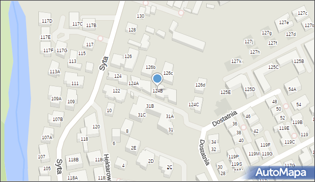 Warszawa, Syta, 124B, mapa Warszawy