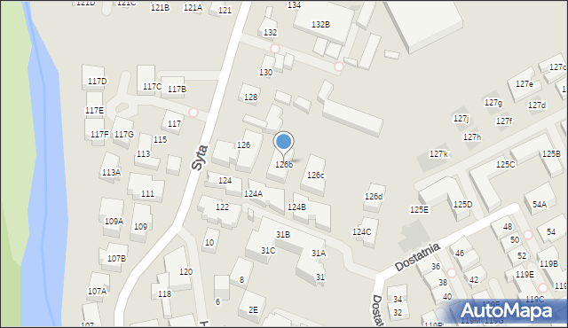 Warszawa, Syta, 126b, mapa Warszawy