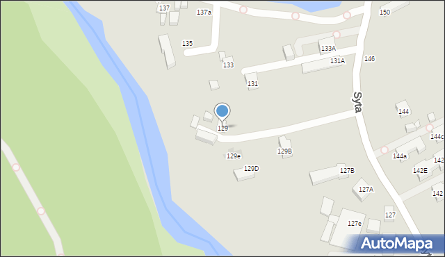 Warszawa, Syta, 129, mapa Warszawy