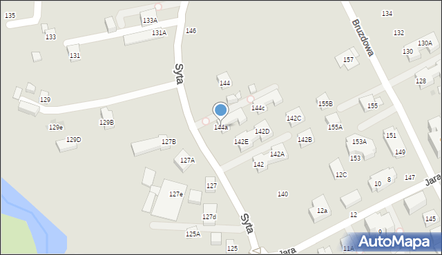 Warszawa, Syta, 144a, mapa Warszawy