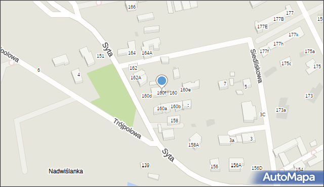 Warszawa, Syta, 160f, mapa Warszawy