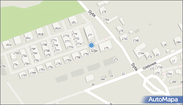 Warszawa, Syta, 175B, mapa Warszawy