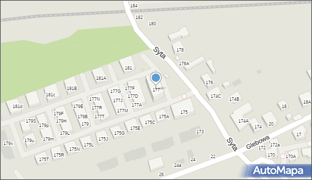 Warszawa, Syta, 177, mapa Warszawy