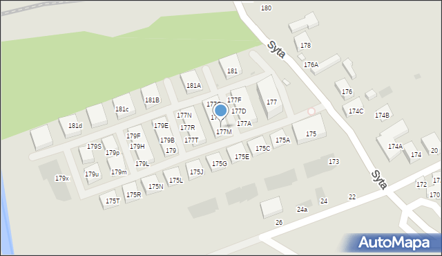 Warszawa, Syta, 177L, mapa Warszawy