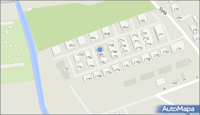 Warszawa, Syta, 179J, mapa Warszawy