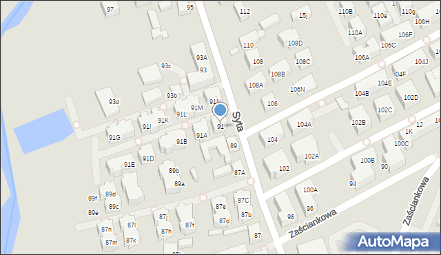 Warszawa, Syta, 91, mapa Warszawy