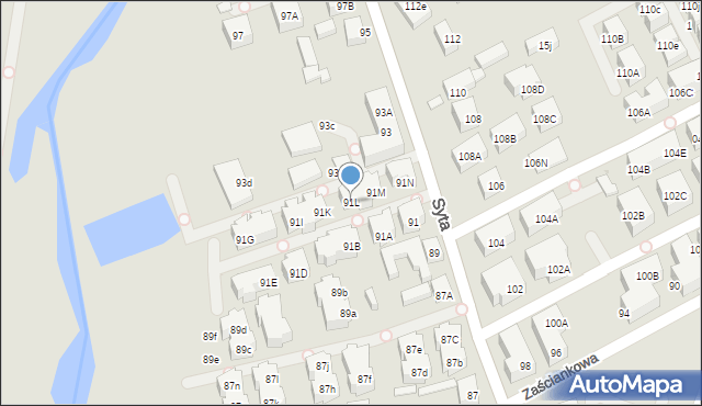 Warszawa, Syta, 91L, mapa Warszawy
