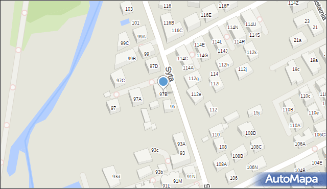 Warszawa, Syta, 97B, mapa Warszawy