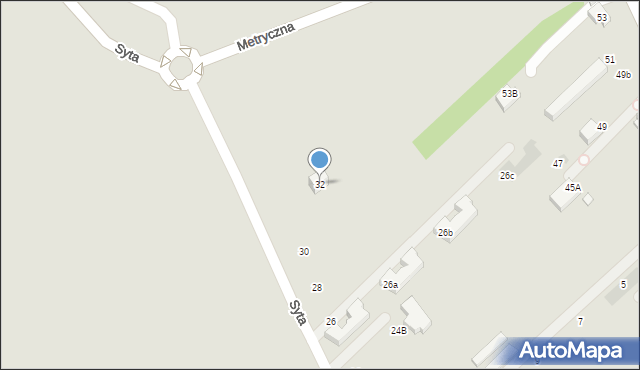 Warszawa, Syta, 32, mapa Warszawy