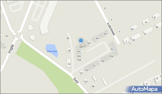 Warszawa, Syta, 94d, mapa Warszawy