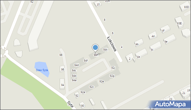 Warszawa, Syta, 94h, mapa Warszawy