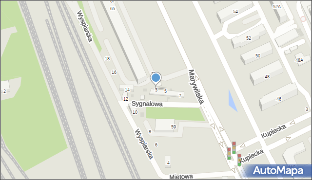 Warszawa, Sygnałowa, 3, mapa Warszawy