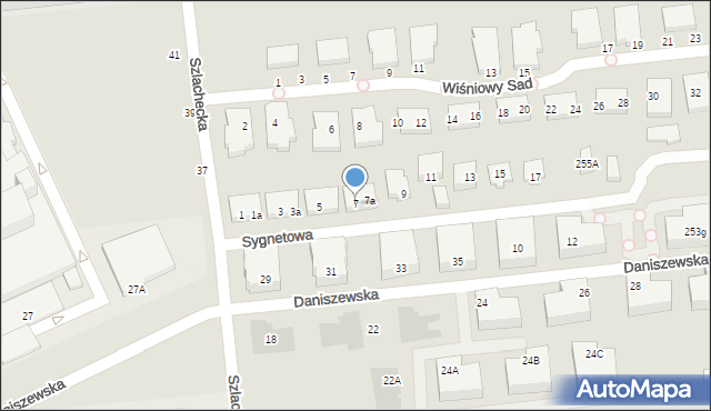 Warszawa, Sygnetowa, 7, mapa Warszawy