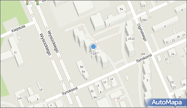 Warszawa, Syrokomli Władysława, 7/13, mapa Warszawy