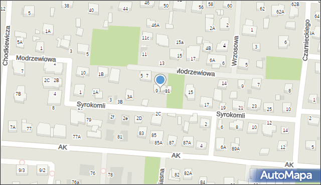 Warszawa, Syrokomli Władysława, 11/13, mapa Warszawy