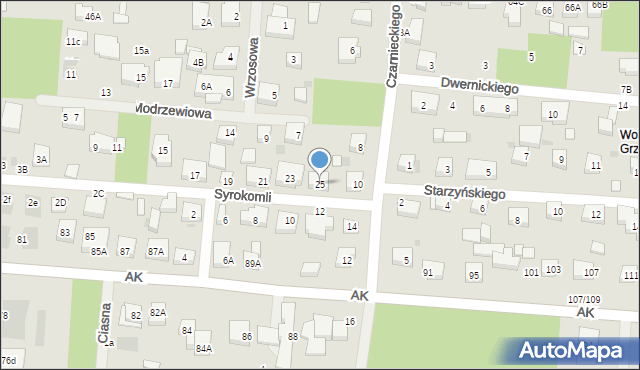 Warszawa, Syrokomli Władysława, 25, mapa Warszawy