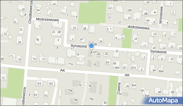 Warszawa, Syrokomli Władysława, 2f, mapa Warszawy