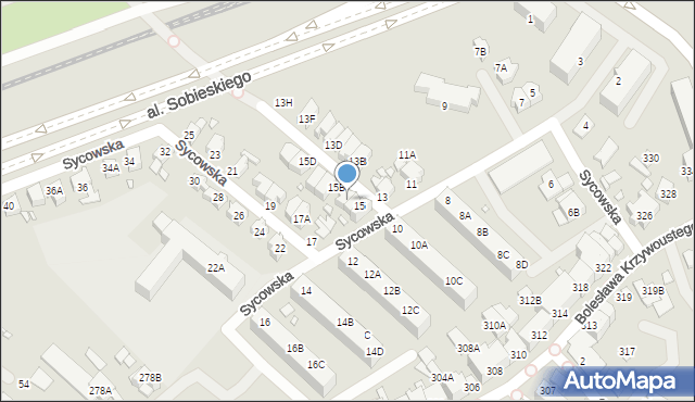 Wrocław, Sycowska, 15A, mapa Wrocławia