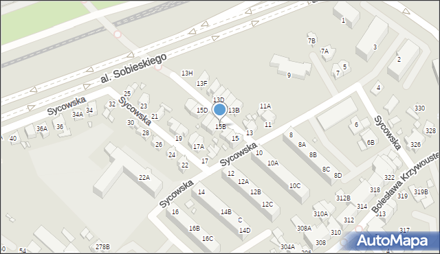 Wrocław, Sycowska, 15B, mapa Wrocławia