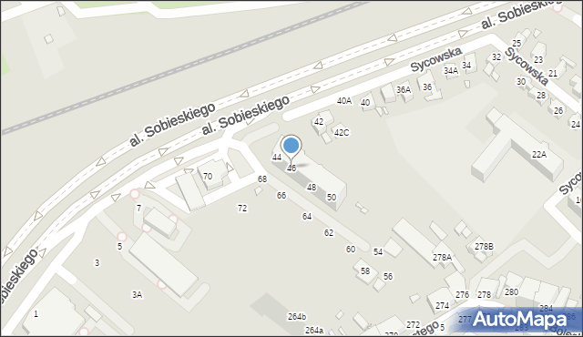 Wrocław, Sycowska, 46, mapa Wrocławia