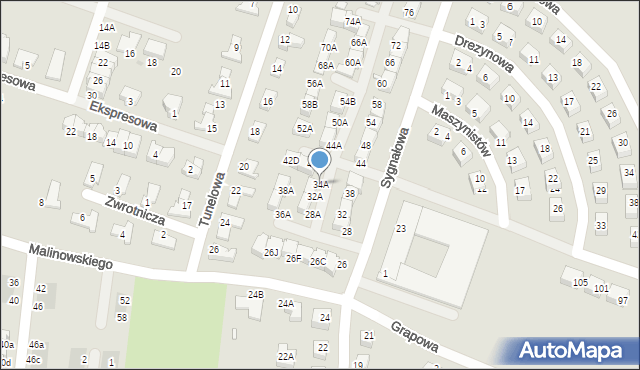 Wrocław, Sygnałowa, 34A, mapa Wrocławia