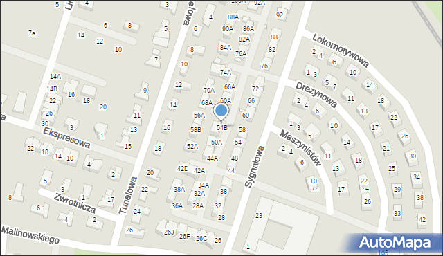 Wrocław, Sygnałowa, 54B, mapa Wrocławia