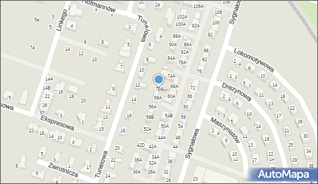 Wrocław, Sygnałowa, 68B, mapa Wrocławia