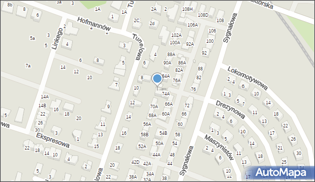 Wrocław, Sygnałowa, 74C, mapa Wrocławia