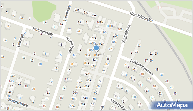 Wrocław, Sygnałowa, 86A, mapa Wrocławia