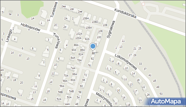 Wrocław, Sygnałowa, 88, mapa Wrocławia