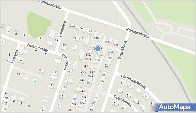 Wrocław, Sygnałowa, 94A, mapa Wrocławia
