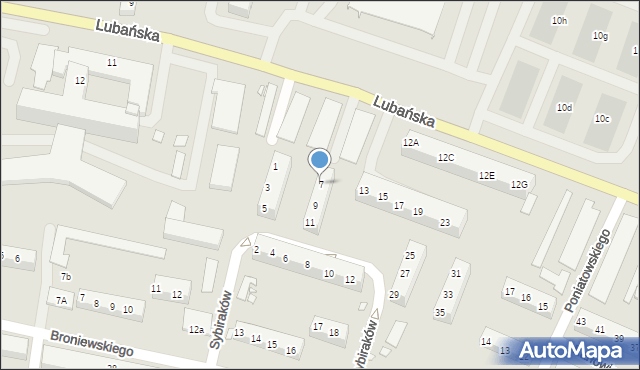 Zgorzelec, Sybiraków, 7, mapa Zgorzelec